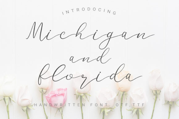 Michigan and Florida Script Font for Editorial Design