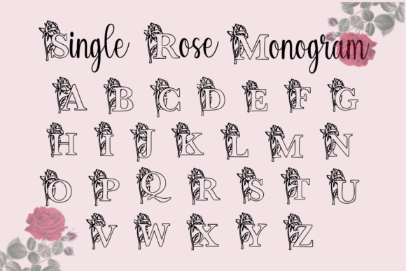 Single Rose Monogram for Charming Branding and Design